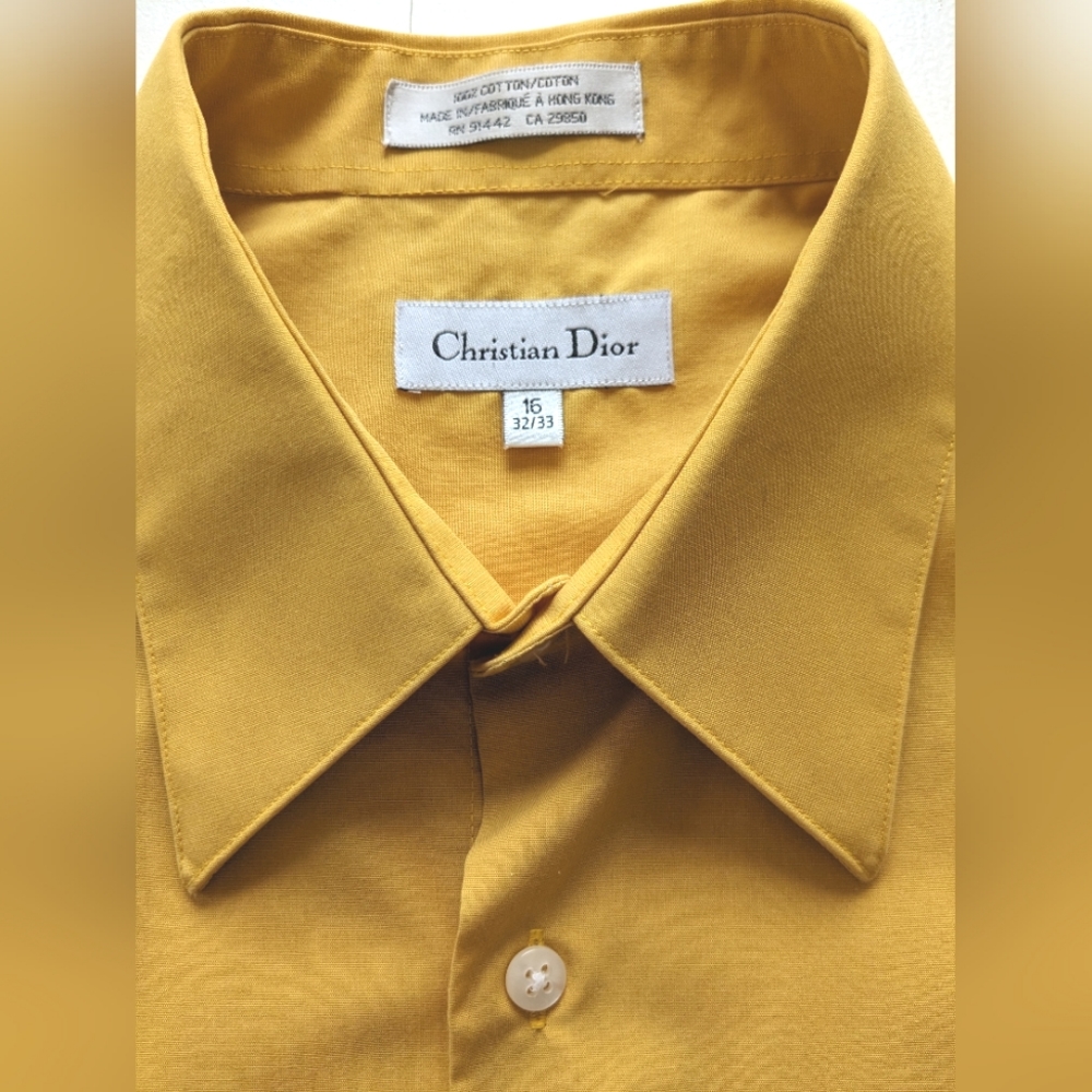 Dior Men's Dress Shirt in Mustard Yellow